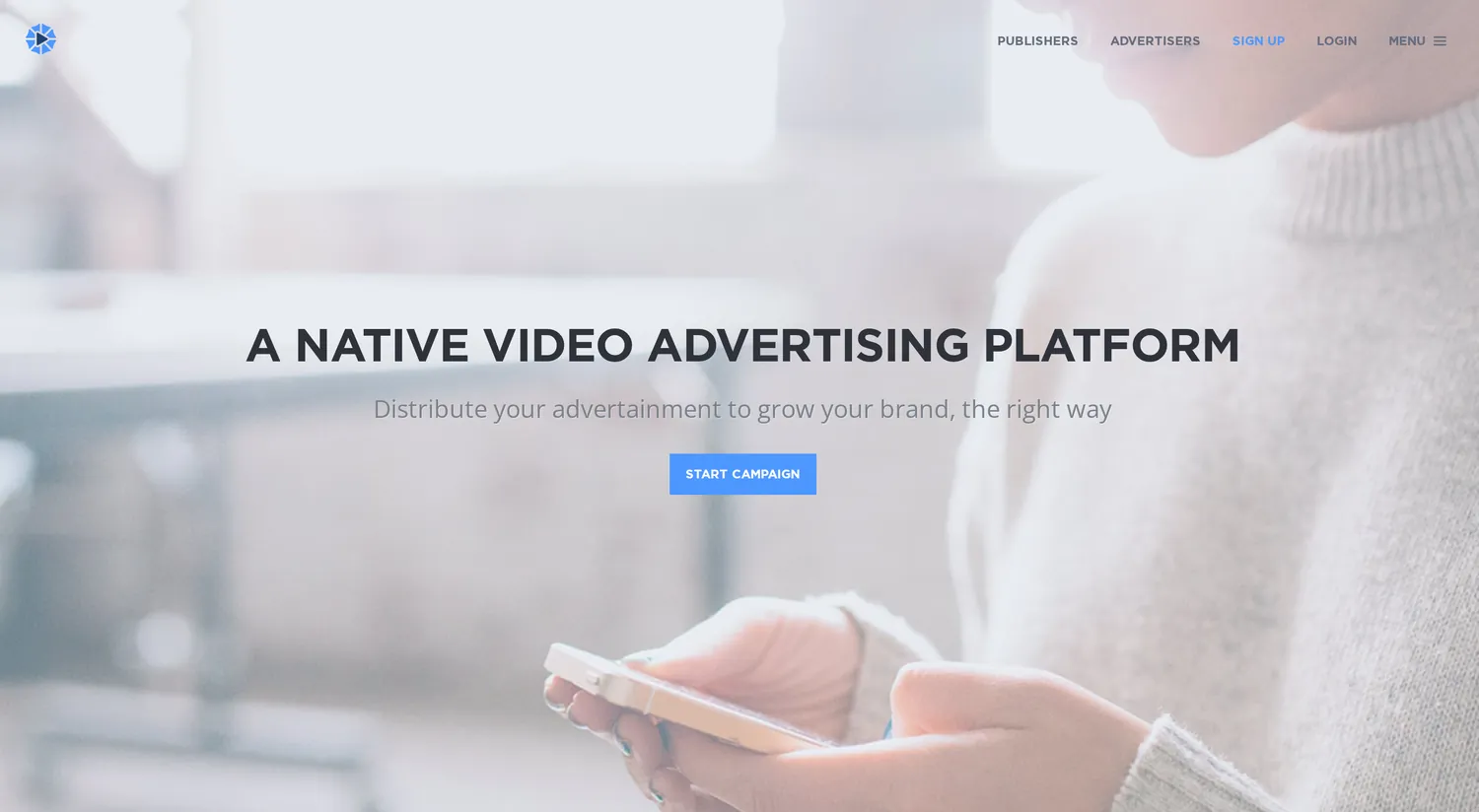 The Virool native video advertising platform website